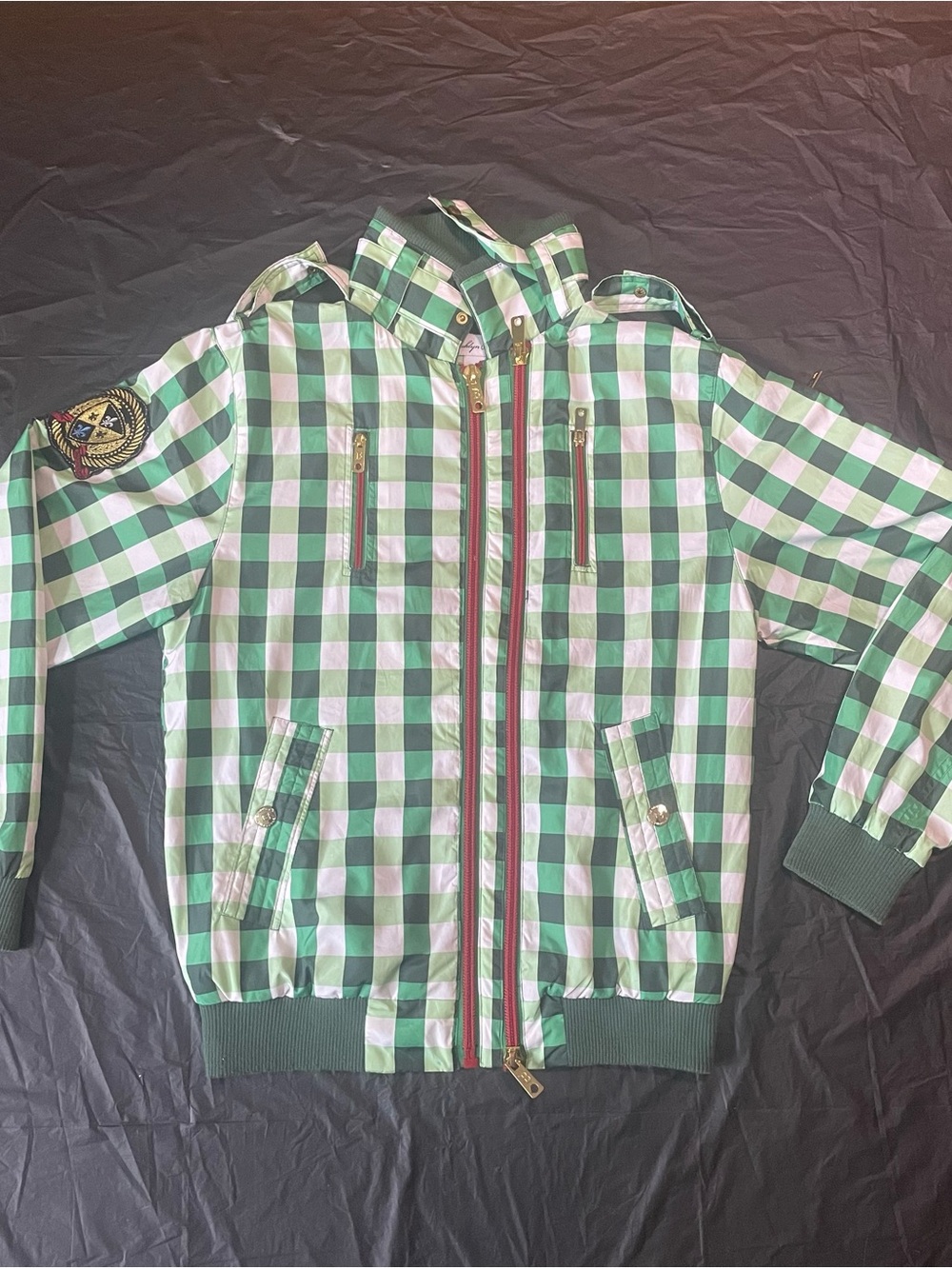 Brooklyn Basement Men's Green & White Bomber jacket